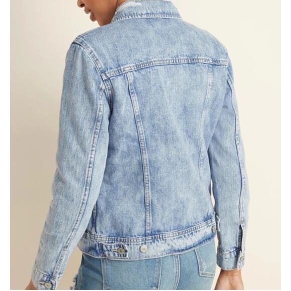 Old Navy Distressed Denim 100% Cotton Jean Jacket Medium - Picture 13 of 13